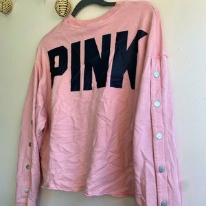 Pink/Victoria Secret Branded Sweater with Button Sleeves